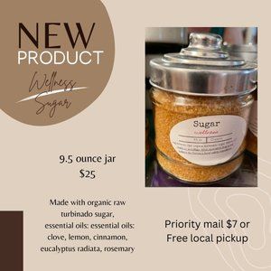 New Raw Organic Turbinado Wellness Oil Infused Sugar Perfect Gift